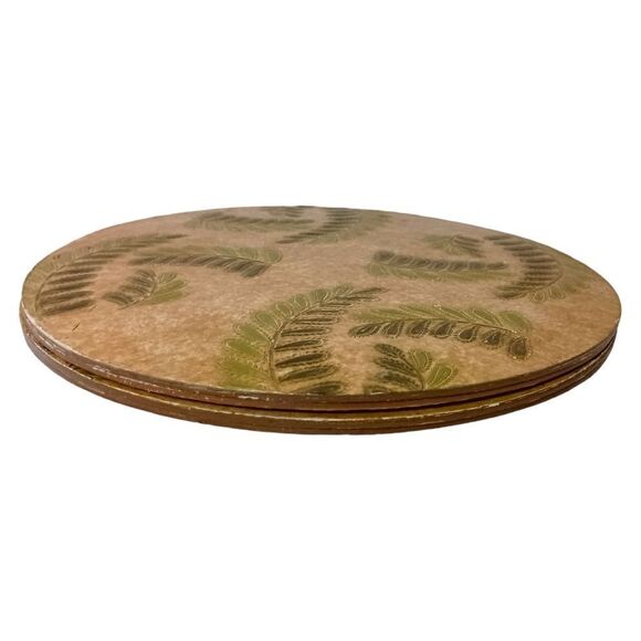 Fern Leaf Round Placemats x 4 PINO Fine Paper Creations Tropical Textured Beach. - Picture 8 of 16